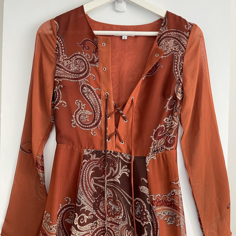 ASOS glamorous printed long sleeve maxi dress